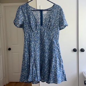 Floral V-neck Mini Dress